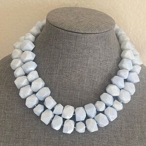 Vintage Banana Republic Baby Blue Lucite Knotted 2 Strand Necklace